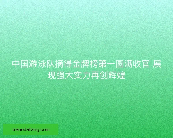 中国游泳队摘得金牌榜第一圆满收官 展现强大实力再创辉煌