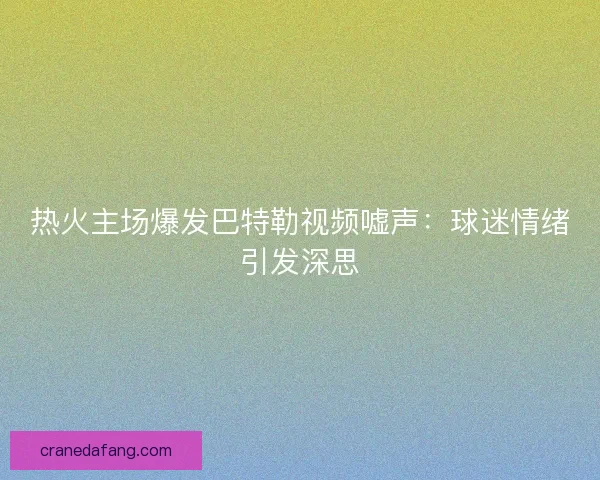 热火主场爆发巴特勒视频嘘声：球迷情绪引发深思