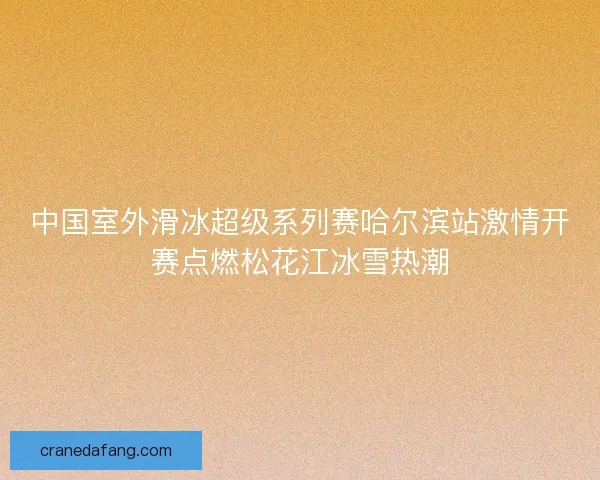 中国室外滑冰超级系列赛哈尔滨站激情开赛点燃松花江冰雪热潮