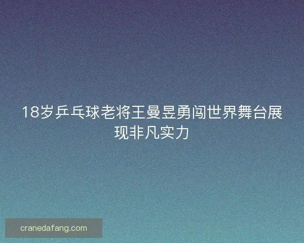 18岁乒乓球老将王曼昱勇闯世界舞台展现非凡实力