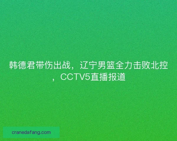 韩德君带伤出战，辽宁男篮全力击败北控，CCTV5直播报道