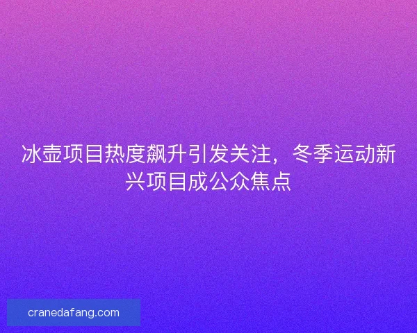 冰壶项目热度飙升引发关注，冬季运动新兴项目成公众焦点
