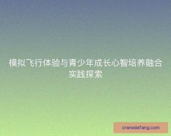 模拟飞行体验与青少年成长心智培养融合实践探索